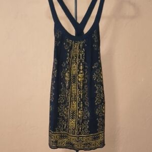 Ecote Black and Gold Tank Mini Dress Size XS